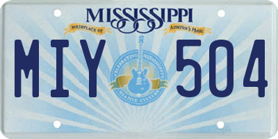 MS license plate MIY504