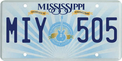 MS license plate MIY505