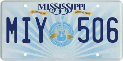MS license plate MIY506