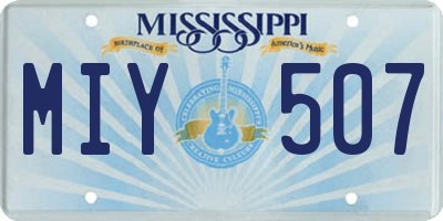 MS license plate MIY507