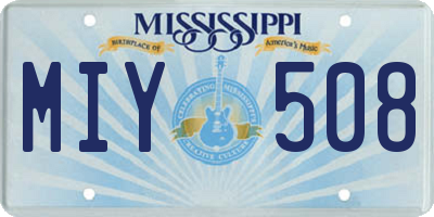 MS license plate MIY508