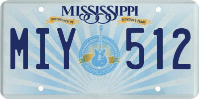 MS license plate MIY512