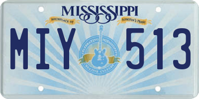 MS license plate MIY513