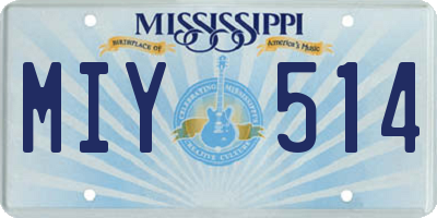 MS license plate MIY514