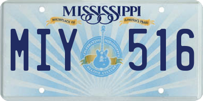 MS license plate MIY516