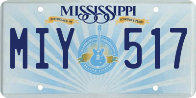 MS license plate MIY517