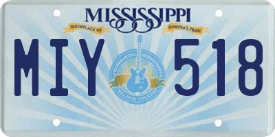 MS license plate MIY518