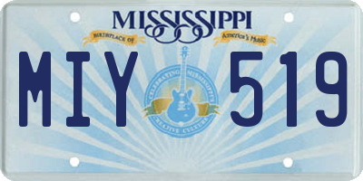 MS license plate MIY519