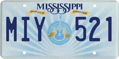 MS license plate MIY521