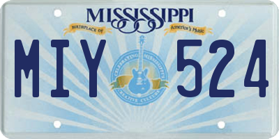 MS license plate MIY524