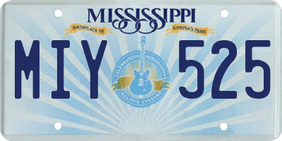 MS license plate MIY525