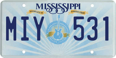 MS license plate MIY531