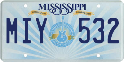 MS license plate MIY532