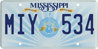 MS license plate MIY534