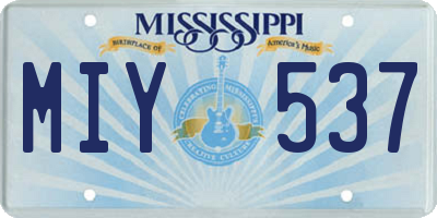 MS license plate MIY537