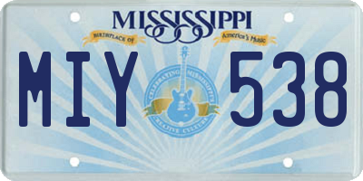 MS license plate MIY538