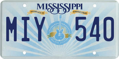 MS license plate MIY540