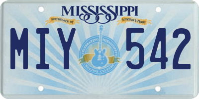 MS license plate MIY542