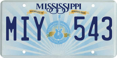 MS license plate MIY543