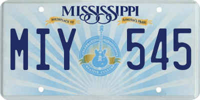 MS license plate MIY545