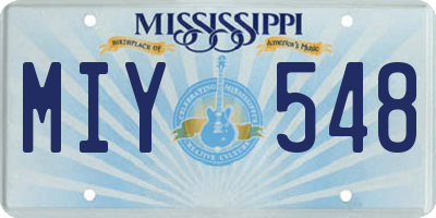 MS license plate MIY548