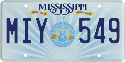 MS license plate MIY549