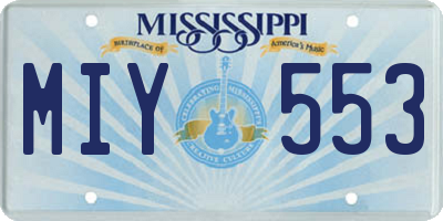 MS license plate MIY553