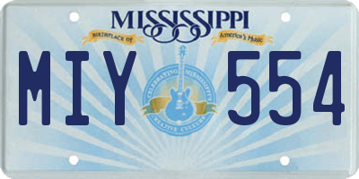 MS license plate MIY554