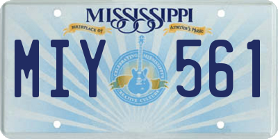MS license plate MIY561