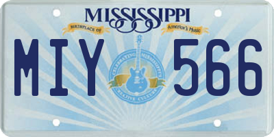 MS license plate MIY566