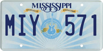 MS license plate MIY571