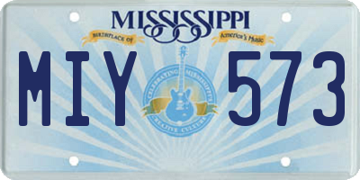 MS license plate MIY573
