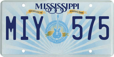 MS license plate MIY575