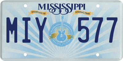 MS license plate MIY577
