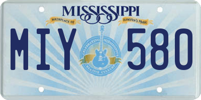MS license plate MIY580