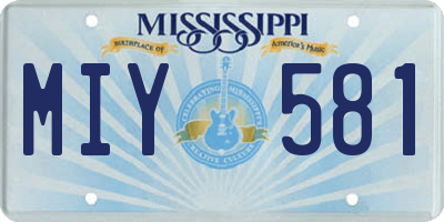 MS license plate MIY581