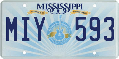 MS license plate MIY593