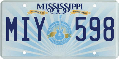 MS license plate MIY598