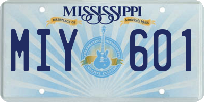 MS license plate MIY601