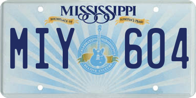 MS license plate MIY604