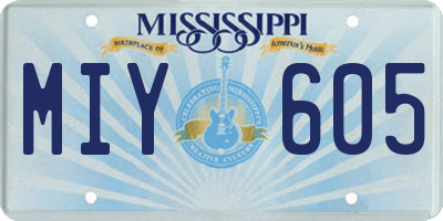 MS license plate MIY605