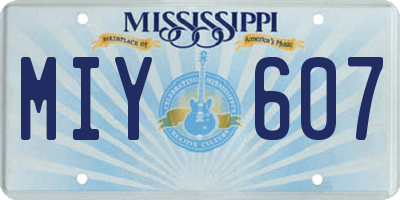 MS license plate MIY607