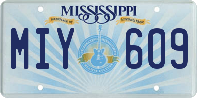MS license plate MIY609