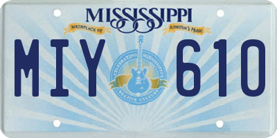 MS license plate MIY610