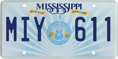 MS license plate MIY611