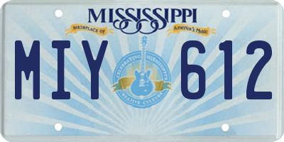MS license plate MIY612