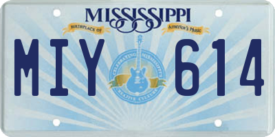 MS license plate MIY614