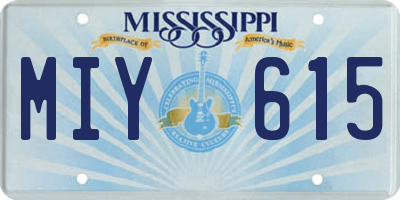 MS license plate MIY615