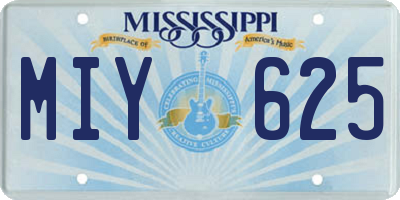 MS license plate MIY625