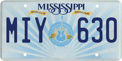 MS license plate MIY630